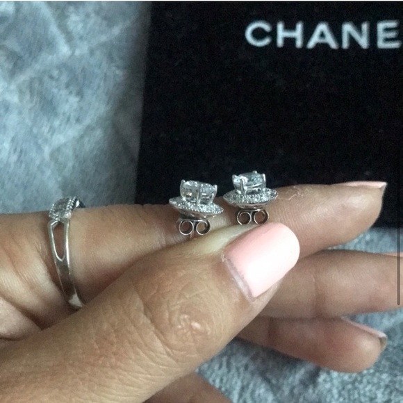 🪞deco interchangeable halo silver earrings - Picture 4 of 6